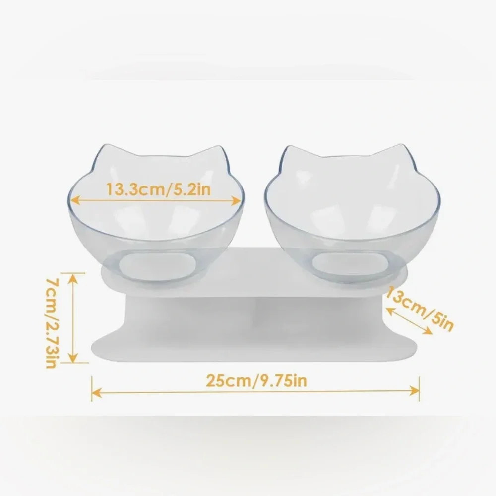 Black Cat Double Bowl Feeder